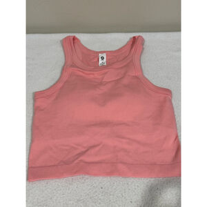 Women's OTOS activewear ribbed cropped Tank Top sportsbra Size M Peach